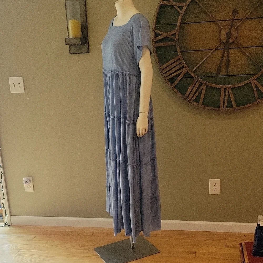 Free People Beach Saltwater Linen Blend Tiered Maxi Dress